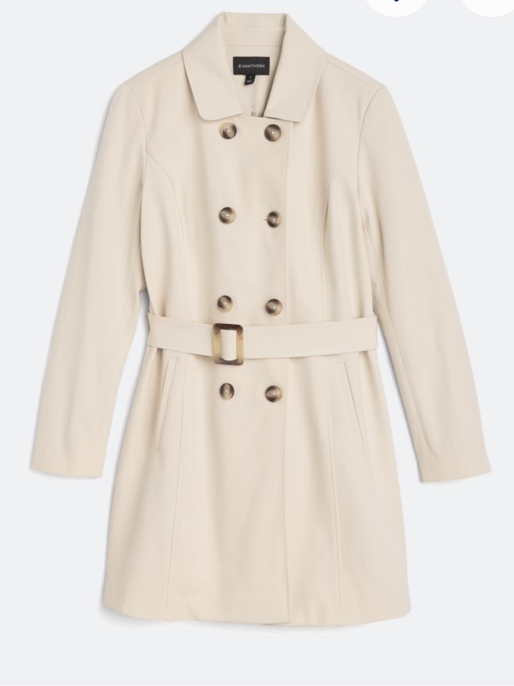 41 Hawthorn Double-Breasted Belted Trench Coat in Cream